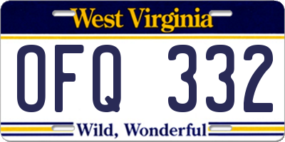 WV license plate OFQ332