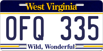 WV license plate OFQ335