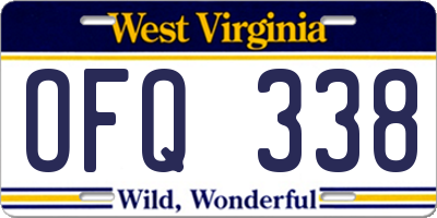 WV license plate OFQ338