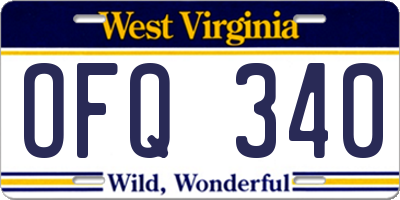 WV license plate OFQ340