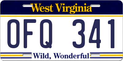 WV license plate OFQ341
