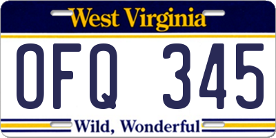 WV license plate OFQ345