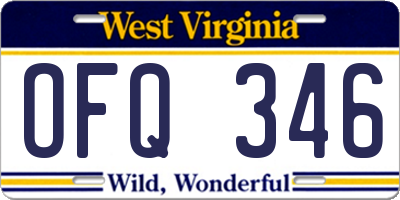 WV license plate OFQ346