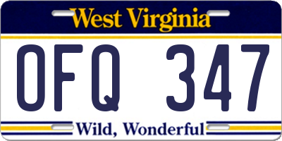 WV license plate OFQ347