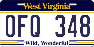 WV license plate OFQ348