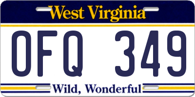 WV license plate OFQ349