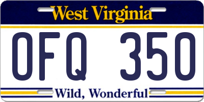 WV license plate OFQ350