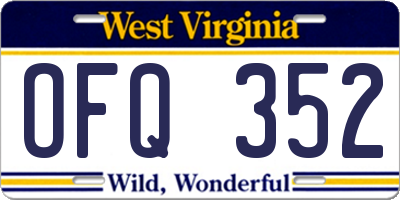 WV license plate OFQ352