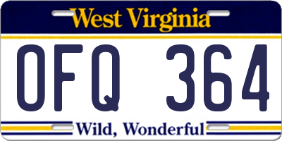 WV license plate OFQ364