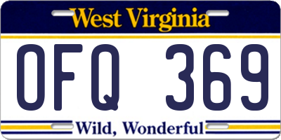 WV license plate OFQ369