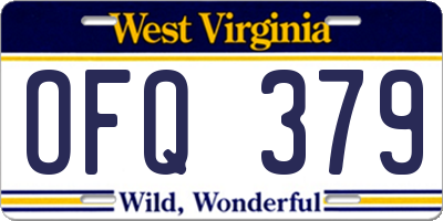 WV license plate OFQ379