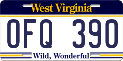 WV license plate OFQ390