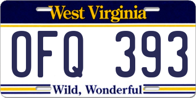 WV license plate OFQ393