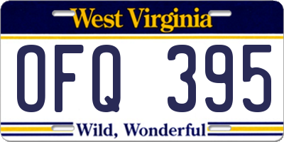 WV license plate OFQ395