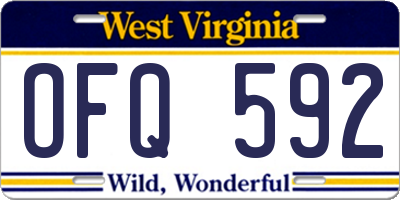 WV license plate OFQ592