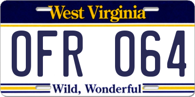 WV license plate OFR064