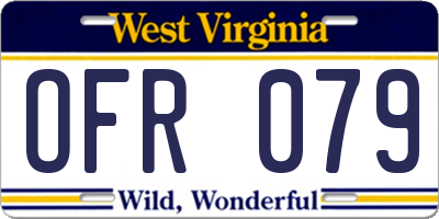 WV license plate OFR079