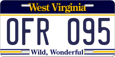 WV license plate OFR095