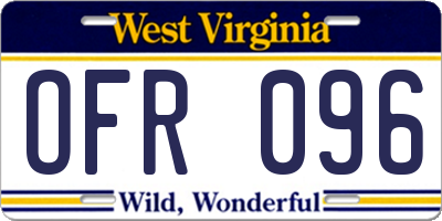 WV license plate OFR096