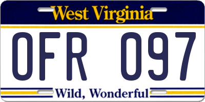 WV license plate OFR097