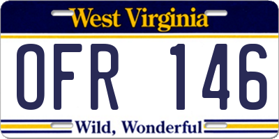 WV license plate OFR146