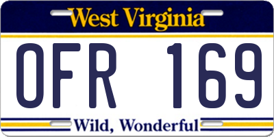 WV license plate OFR169