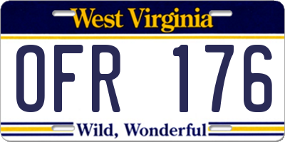 WV license plate OFR176