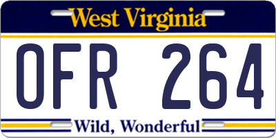 WV license plate OFR264