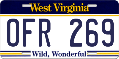 WV license plate OFR269