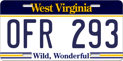 WV license plate OFR293