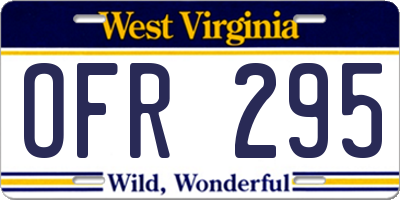 WV license plate OFR295