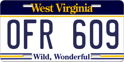 WV license plate OFR609