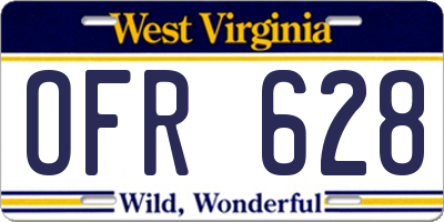 WV license plate OFR628