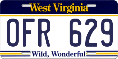 WV license plate OFR629