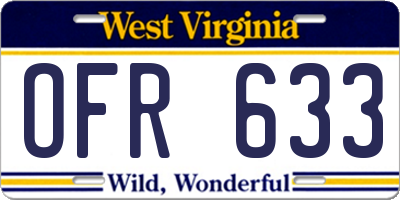 WV license plate OFR633
