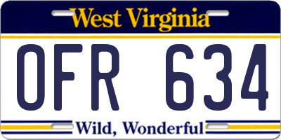 WV license plate OFR634