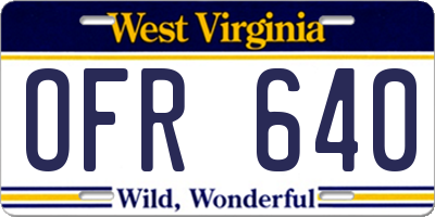 WV license plate OFR640