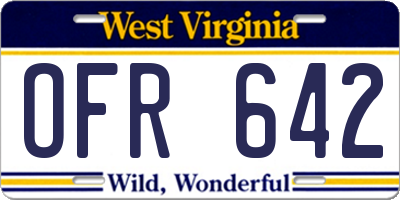 WV license plate OFR642