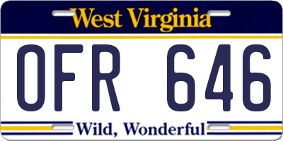 WV license plate OFR646