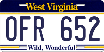 WV license plate OFR652