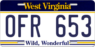 WV license plate OFR653