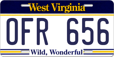 WV license plate OFR656