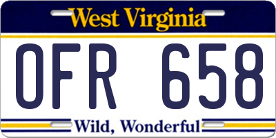 WV license plate OFR658