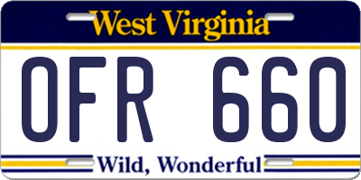 WV license plate OFR660