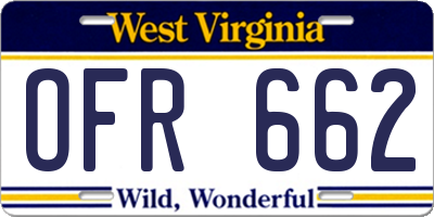 WV license plate OFR662