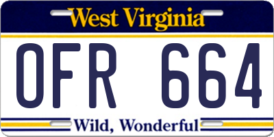 WV license plate OFR664