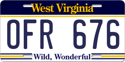 WV license plate OFR676
