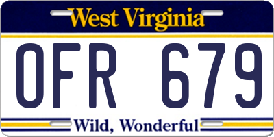 WV license plate OFR679