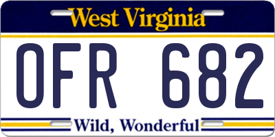 WV license plate OFR682