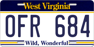 WV license plate OFR684